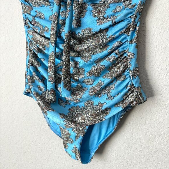 ZIMMERMANN Fiesta Square Link One-Piece Boho Printed Swimsuit Size 1 - Picture 4 of 15